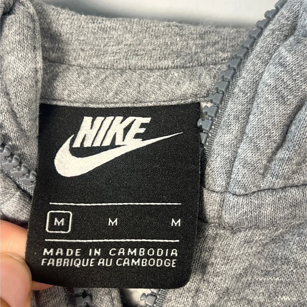 Nike Kids Heather Gray Full Zip Up Hooded Sweatshirt Boys Medium Loungewear